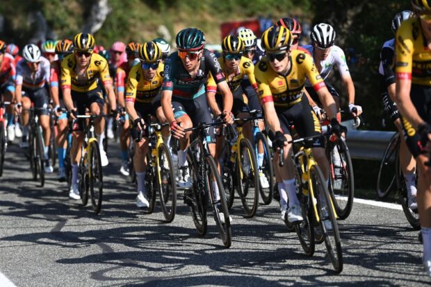 Cian Uijtdebroeks in the peloton