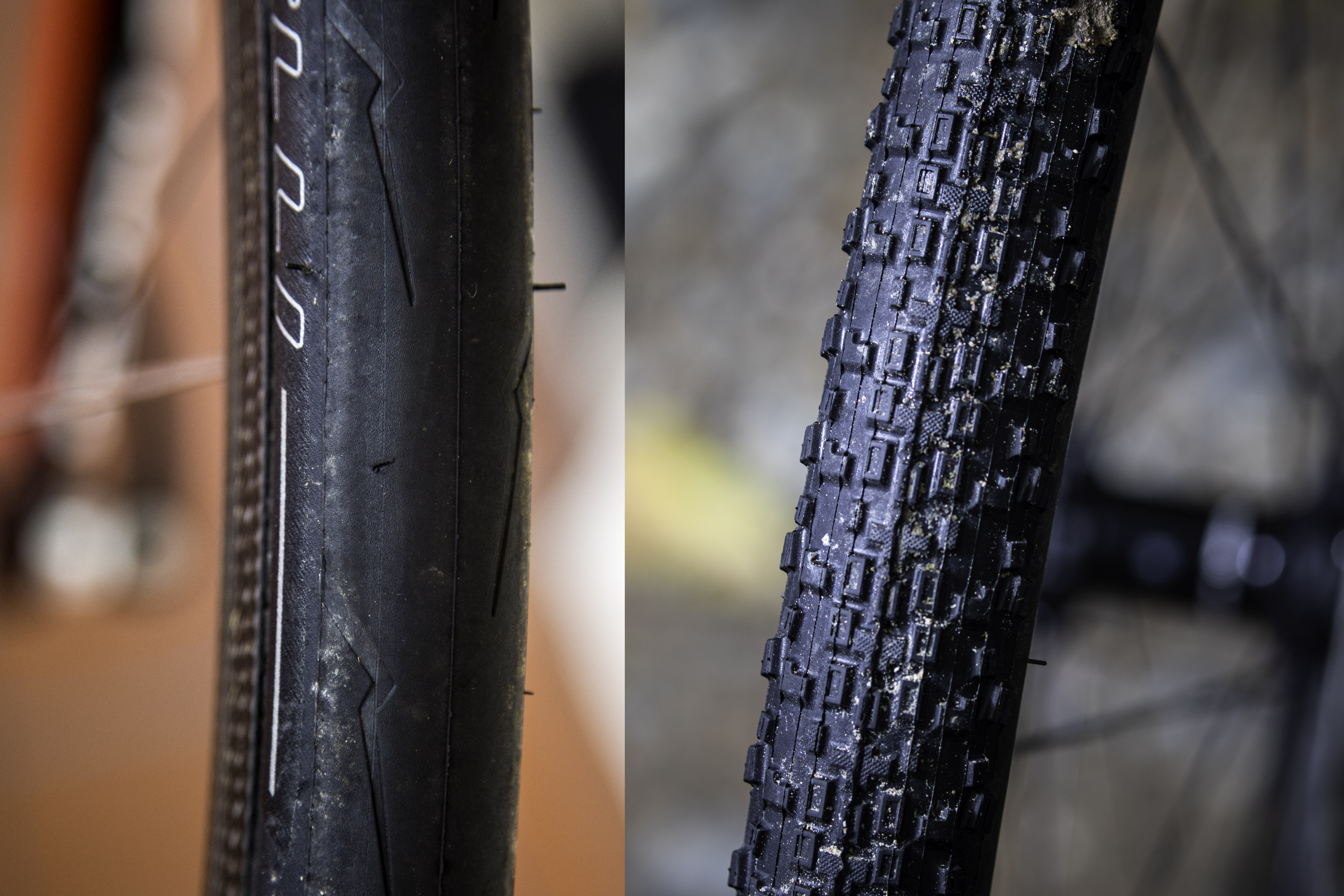 Bicicleta de carretera vs bicicleta de gravel: elección de neumáticos