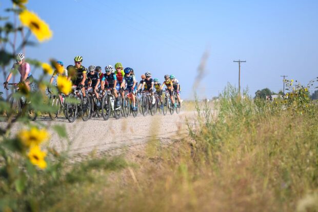 Juniors on the course in western Nebraska for 2023 USA Cycling Gravel Nationals