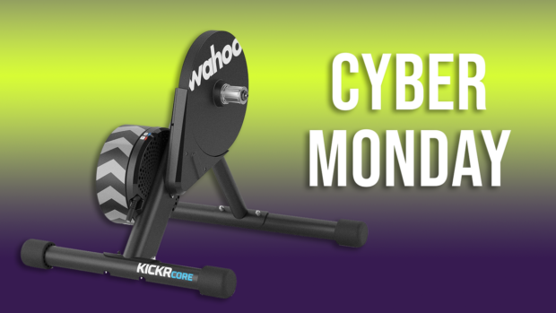 A Wahoo Kickr Core next to the words Cyber Monday