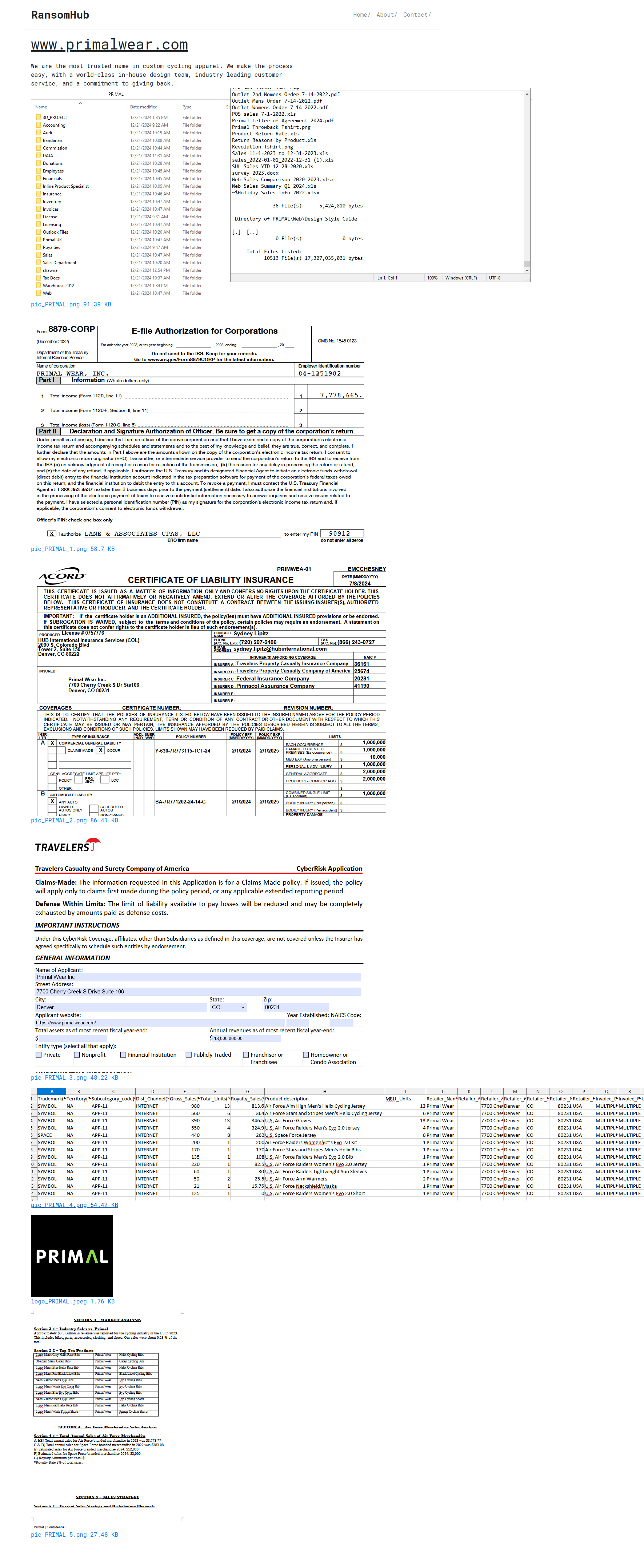 Una captura de pantalla de archivos sujetos a ransomware