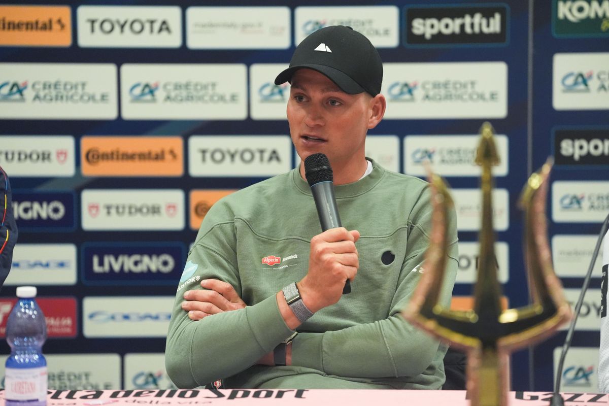 Mathieu Van der Poel during the top riders press conference of the 60th Tirreno-Adriatico