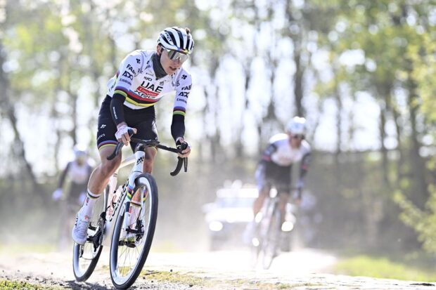 Mandatory Credit Photo by Shutterstock 15248544eSlovenian Tadej Pogacar of UAE Team Emirates pictured during the reconnaissance of the track of this years oneday cycling race ParisRoubaix around Roubaix France Friday 11 April 2025Cycling ParisRoubaix Track Reconnaissance Friday Roubaix France 11 Apr 2025