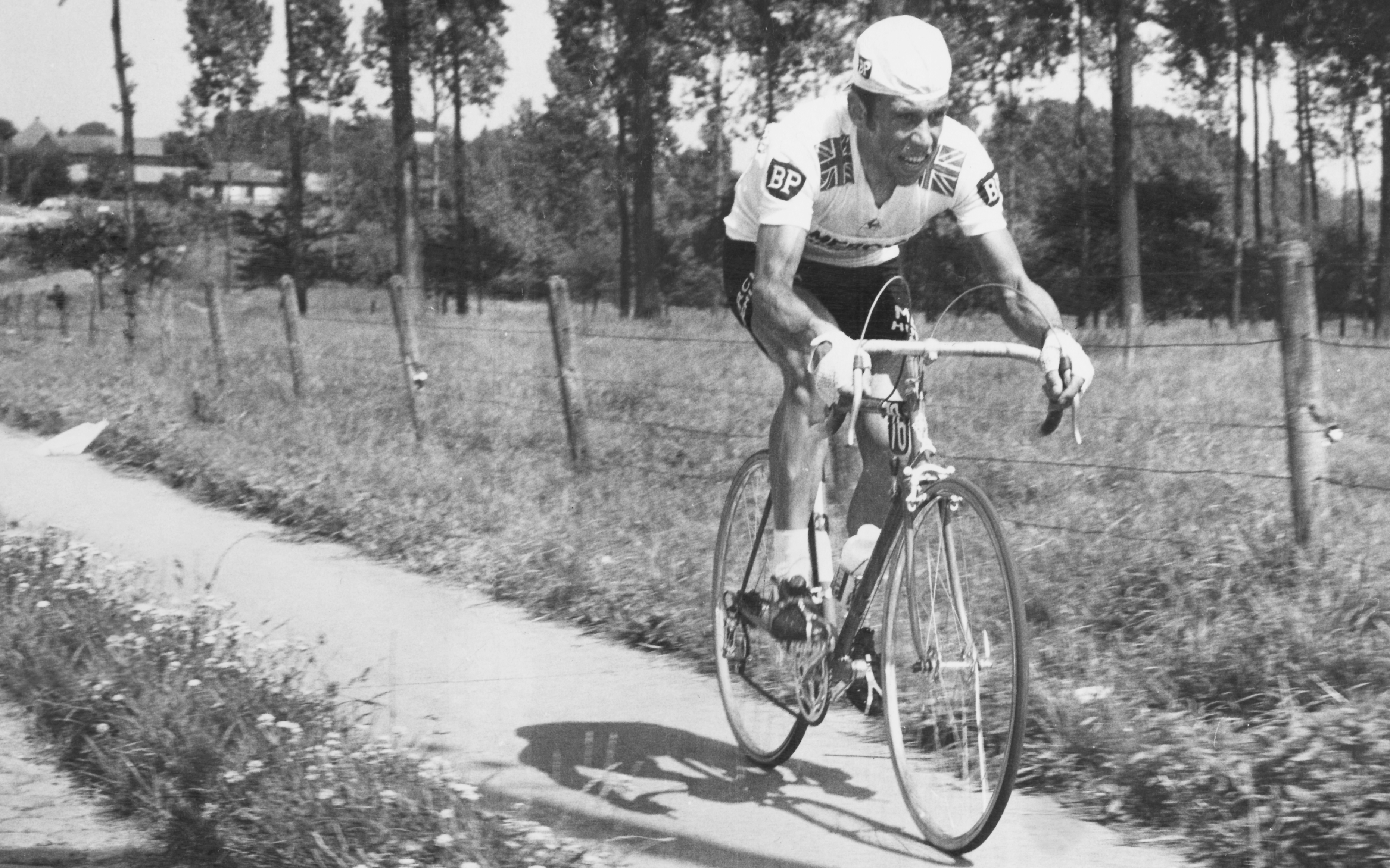 British cyclist Barry Hoban peddles away on a footpath, during the third stage of the Tour de France, 2nd July 1968