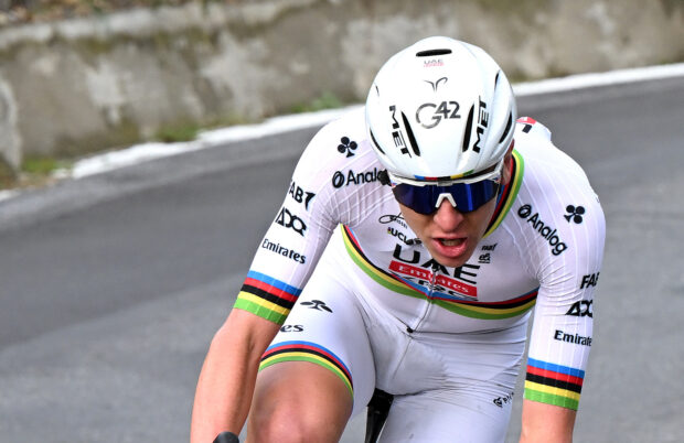 Tadej Pogačar on the attack