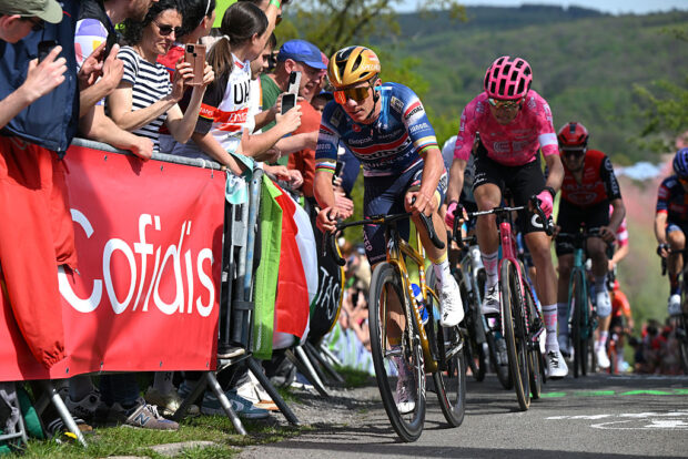 Remco Evenepoel (Soudal-QuickStep) couldn't make an impact at Liège-Bastogne-Liège, his fourth race back from a long injury layoff
