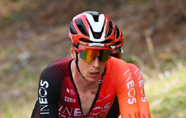 Thymen Arensman in action at the Tour of the Alps