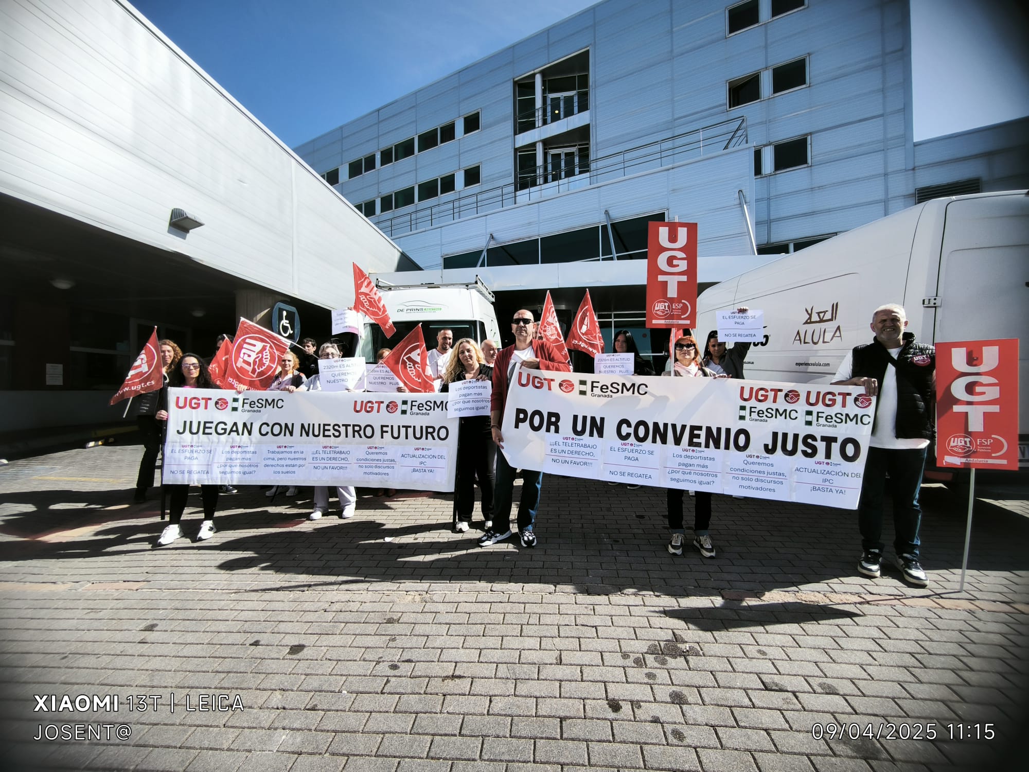 Protesta de los trabajadores en el automóvil High Peformance Center, Sierra Nevada 2025