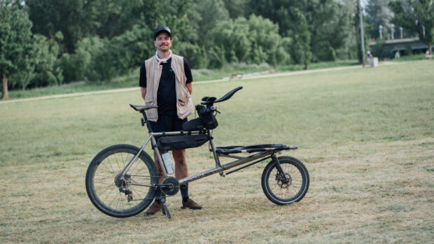 Allan Shaw with the cargo bike he used for the Trakka 560