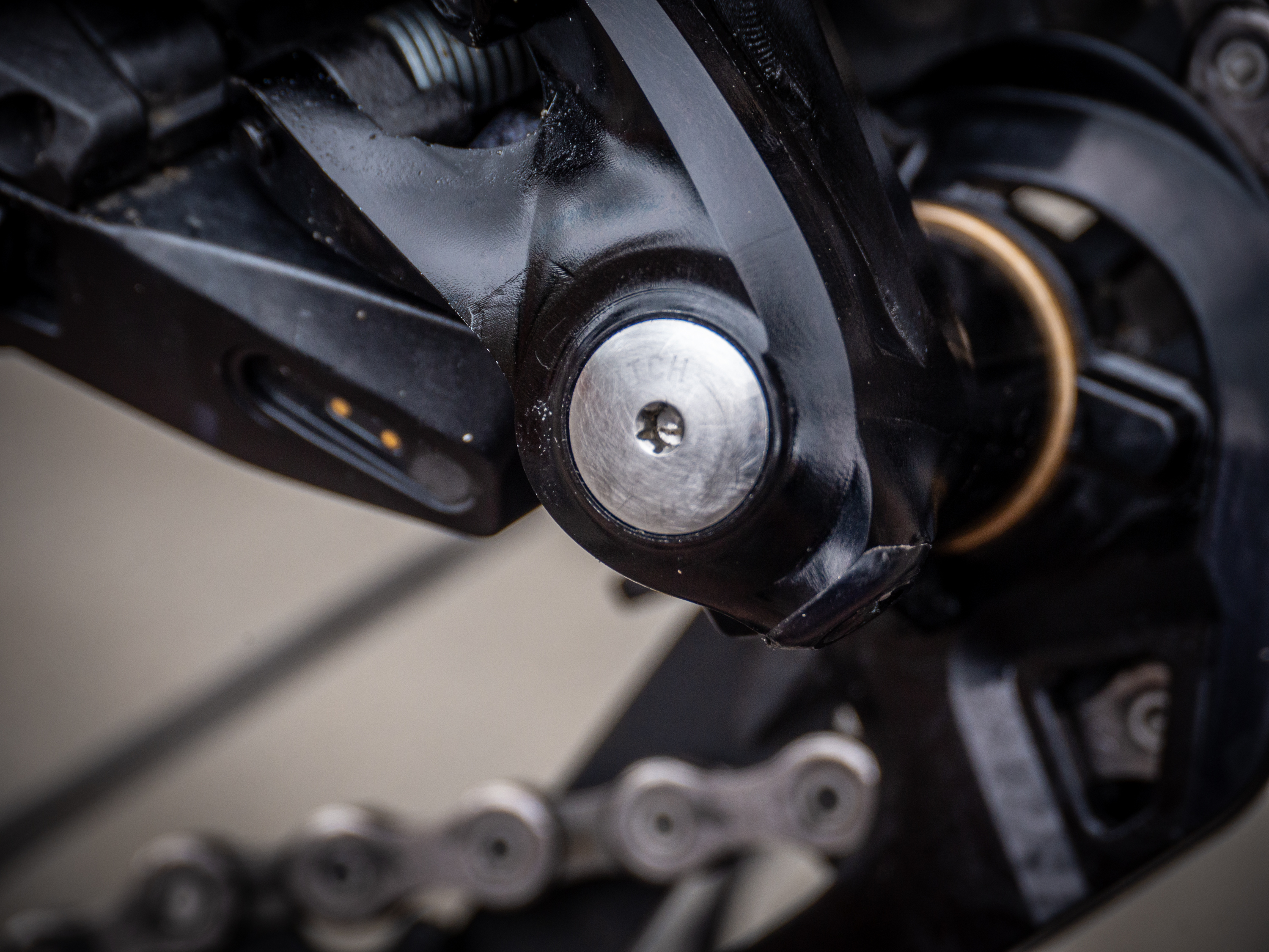 Cierre imágenes de un nuevo grupo de grava de Campagnolo en Unbound