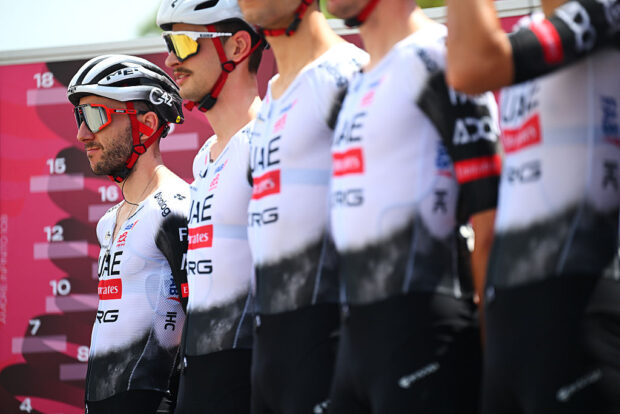 VLORE ALBANIA MAY 11 Adam Yates of Great Britain and Team UAE Team Emirates XRG prior to the 108th Giro dItalia 2025 Stage 3 a 160km stage from Vlore to Vlore UCIWT on May 11 2025 in Vlore Albania Photo by Tim de WaeleGetty Images