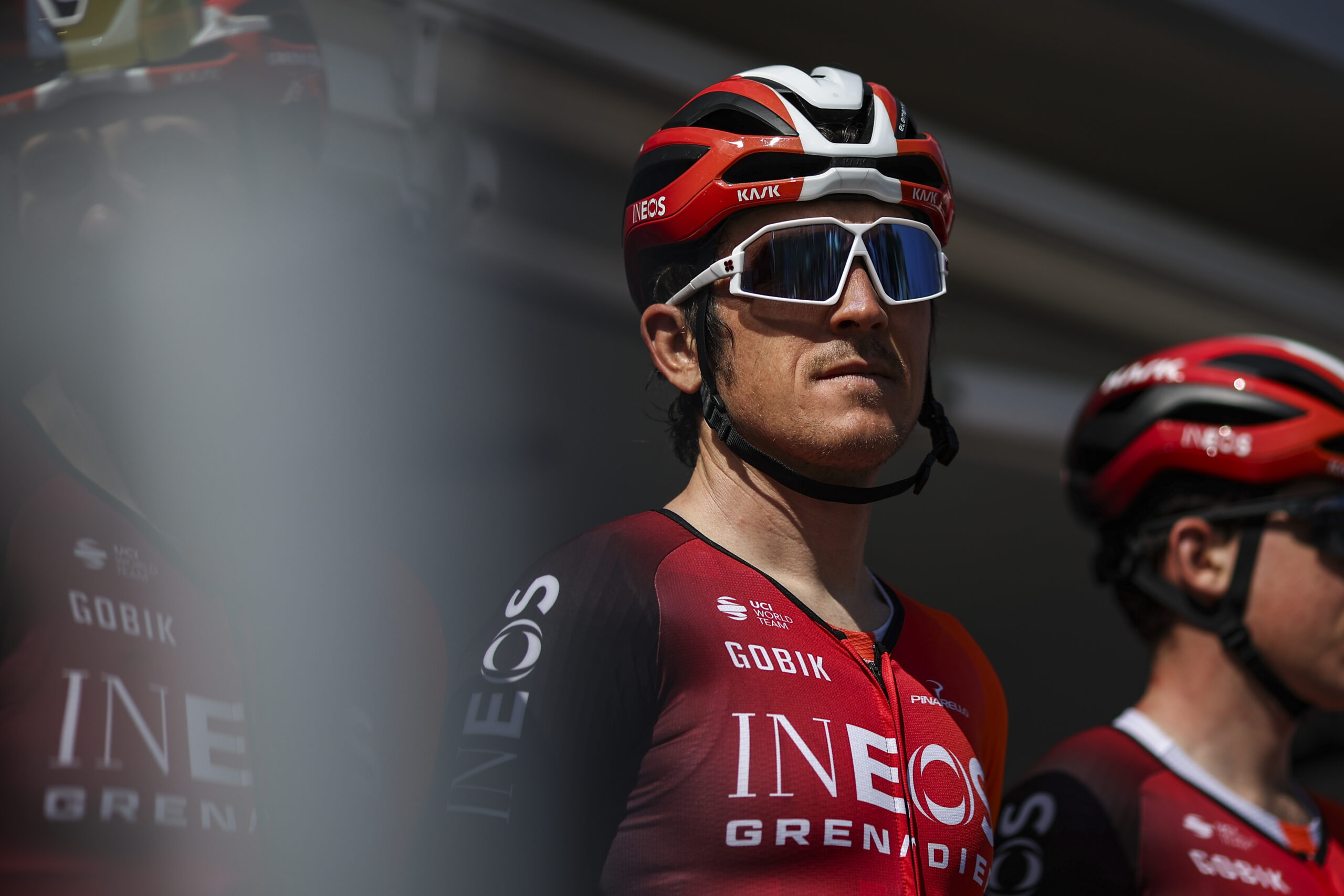 Geraint Thomas of Ineos Grenadiers participates in the 104th Volta Ciclista a Catalunya 2025, Stage 4 from Sant Vicens de Castellet to Montserrat in Sant Vicens de Castellet, Spain, on March 27, 2025. (Photo by Gongora/NurPhoto via Getty Images)