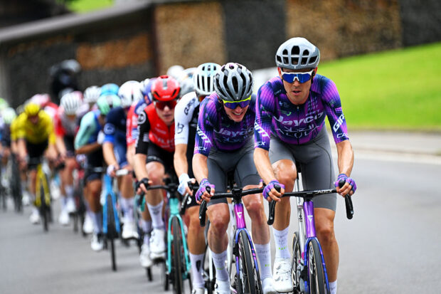 KUSNACHT, SWITZERLAND - JUNE 15: Ben O'Connor of Australia and Team Jayco AlUla compete in the breakaway competes during the 88th Tour de Suisse, Stage 1 a 129.4km at stage from Kusnacht to Kusnacht / #UCIWT / on June 15, 2025 in Kusnacht, Switzerland. (Photo by Tim de Waele/Getty Images)