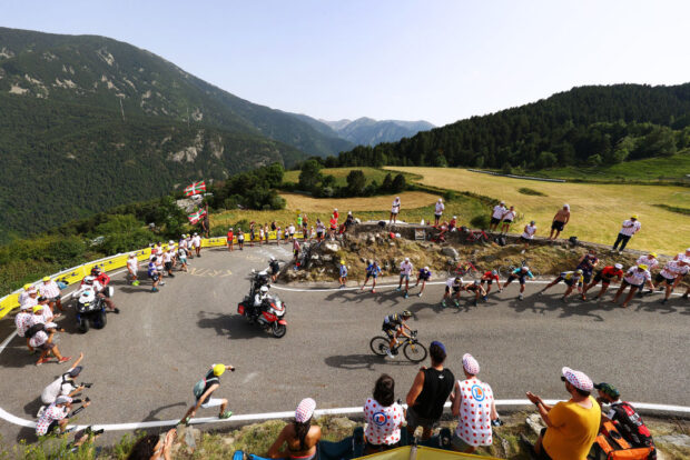 ANDORRE-LA-VIEILLE, ANDORRA - JULY 11: Sepp Kuss of The United States and Team Jumbo-Visma during the 108th Tour de France 2021, Stage 15 a 191,3km stage from Céret to Andorre-la-Vieille / Col de Beixalis (1796m) / Mountains / Public / Fans / Landscape / @LeTour / #TDF2021 / on July 11, 2021 in Andorre-la-Vieille, Andorra. (Photo by Michael Steele/Getty Images)
