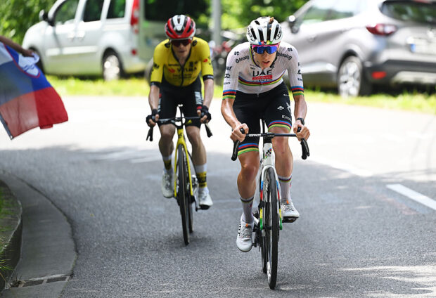 COMBLOUX, FRANCE - JUNE 13: (L-R) Jonas Vingegaard of Denmark and Team Visma