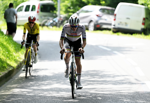 COMBLOUX, FRANCE - JUNE 13: (L-R) Jonas Vingegaard of Denmark and Team Visma