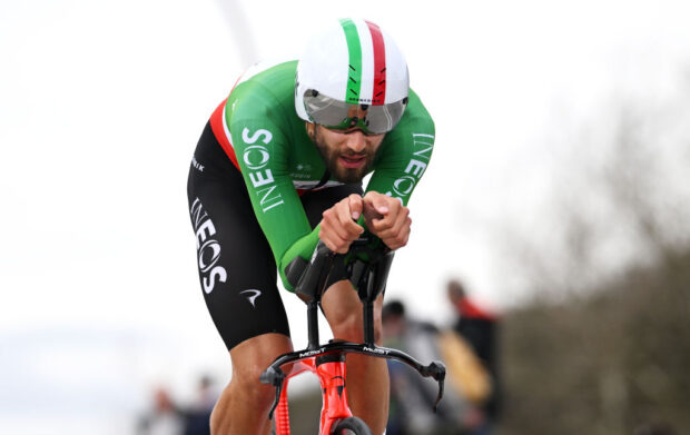 LIDO DI CAMAIORE, ITALY - MARCH 10: Filippo Ganna of Italy and Team INEOS Grenadiers competes during the 60th Tirreno-Adriatico 2025, Stage 1 a 11.5km individual time trial stage from Lido di Camaiore to Lido di Camaiore / #UCIWT / on March 10, 2025 in Lido di Camaiore, Italy. (Photo by Tim de Waele/Getty Images)