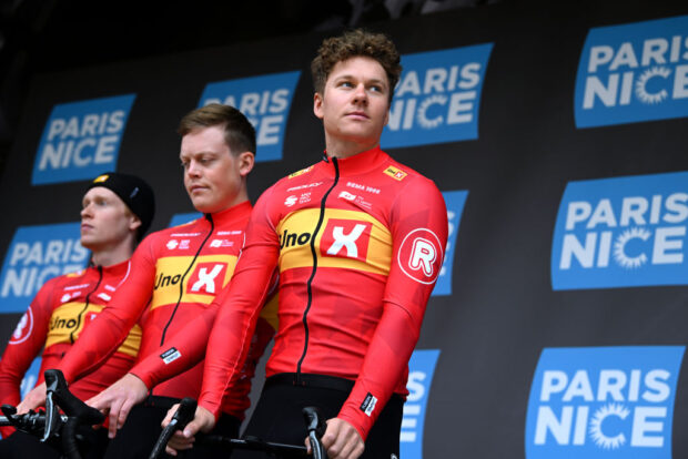 VICHY, FRANCE - MARCH 12: Jonas Abrahamsen of Norway and Team Uno-X Mobility prior to the 83rd Paris - Nice 2025, Stage 4 a 163.4km stage from Vichy to La Loge des Gardes 1078m / #UCIWT / on March 12, 2025 in Vichy, France. (Photo by Dario Belingheri/Getty Images)