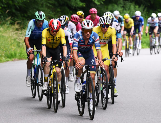 PLATEAU DU MONT-CENIS, FRANCE - JUNE 15: (L-R) Jonas Vingegaard of Denmark and Team Visma