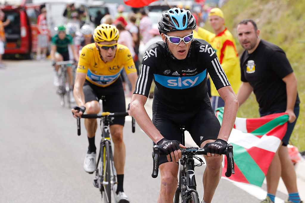 Ciclismo: 99th Tour de France 2012 / Stage 17 Christopher Froome (GBR) / Bradley Wiggins (GBR) Yellow Jersey / Peyragudes (1605m) / Bagneres-De-Luchon-Pirugudes (143,5km) / Ronde van Frankrijk TDF / RIT Etapa / (C) Tim de Waele / CorbeLe / CORBETY)