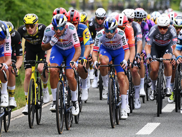 Primoz Roglic in the peloton on stage 1 of the Tour de France