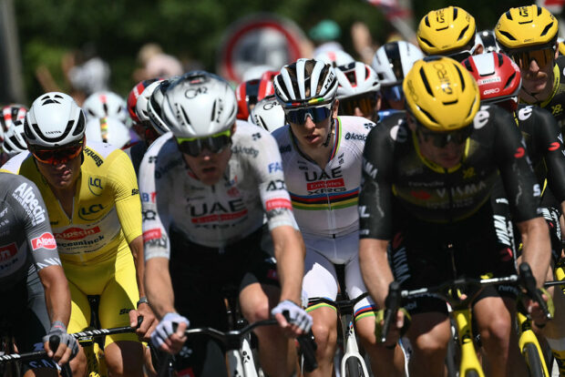 The peloton on stage 7 at the Tour de France