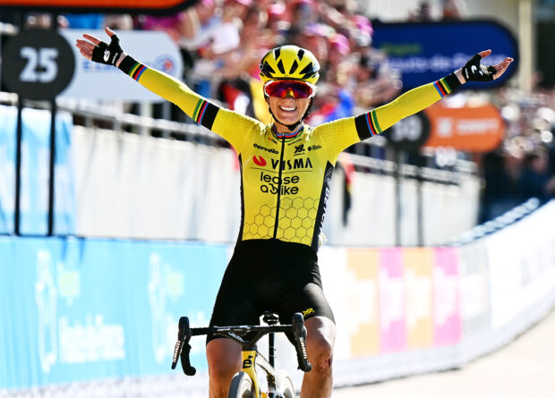 ROUBAIX, FRANCE - APRIL 12: Pauline Ferrand Prevot of France and Team Visma