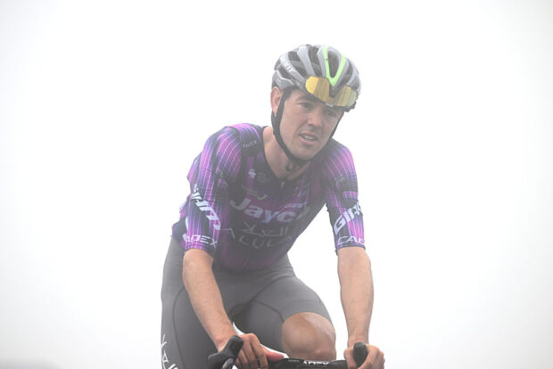 Ben O'Connor of Australia and Team Jayco AlUla crosses the finish line during the 112th Tour de France 2025, Stage 14