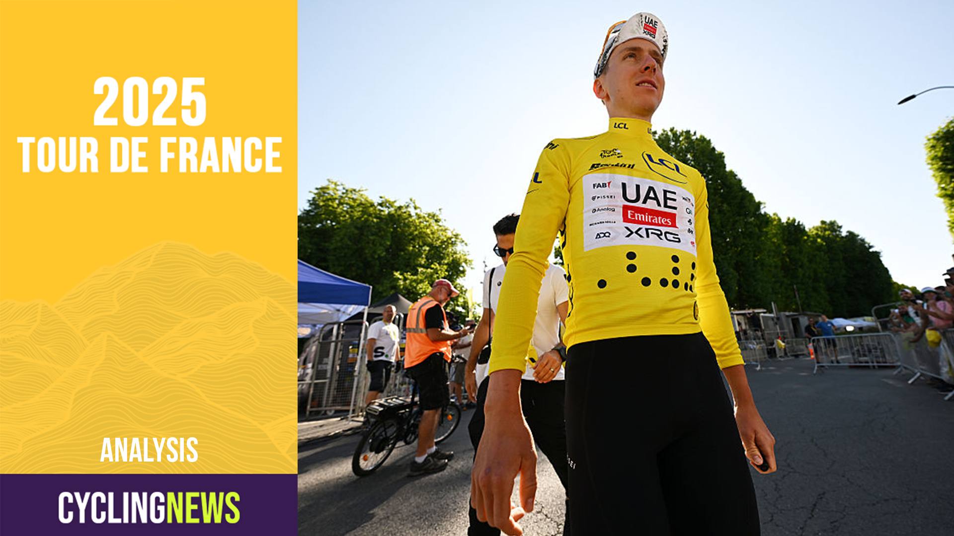 CAEN, Francia - 09 de julio: Ganador del líder amarillo de Jersey, Tadej Pogacar de Eslovenia y EAU Equip Emirates - XRG Después del 112º Tour de Francia, Etapa 5 A 33 km de la etapa de tiempo de tiempo individual de Caen a Caen / #uciwt / el 09 de julio de 2025 en Caen, Francia. (Foto de Tim de Waele/Getty Images)