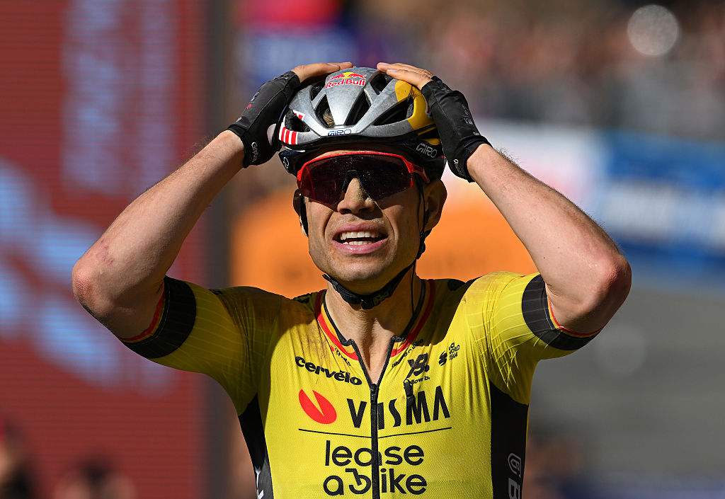 SIENA, ITALY - MAY 18: Wout Van Aert of Belgium and Team Visma