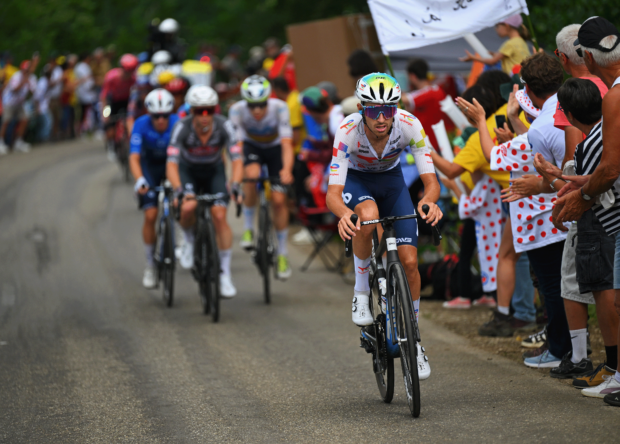 PONTARLIER, FRANCE - JULY 26: Jordan Jegat of France and Team TotalEnergies competes in the breakaway during the 112th Tour de France 2025, Stage 20 a 184.2km stage from Nantua to Pontarlier / #UCIWT / on July 26, 2025 in Pontarlier, France. (Photo by Tim de Waele/Getty Images)