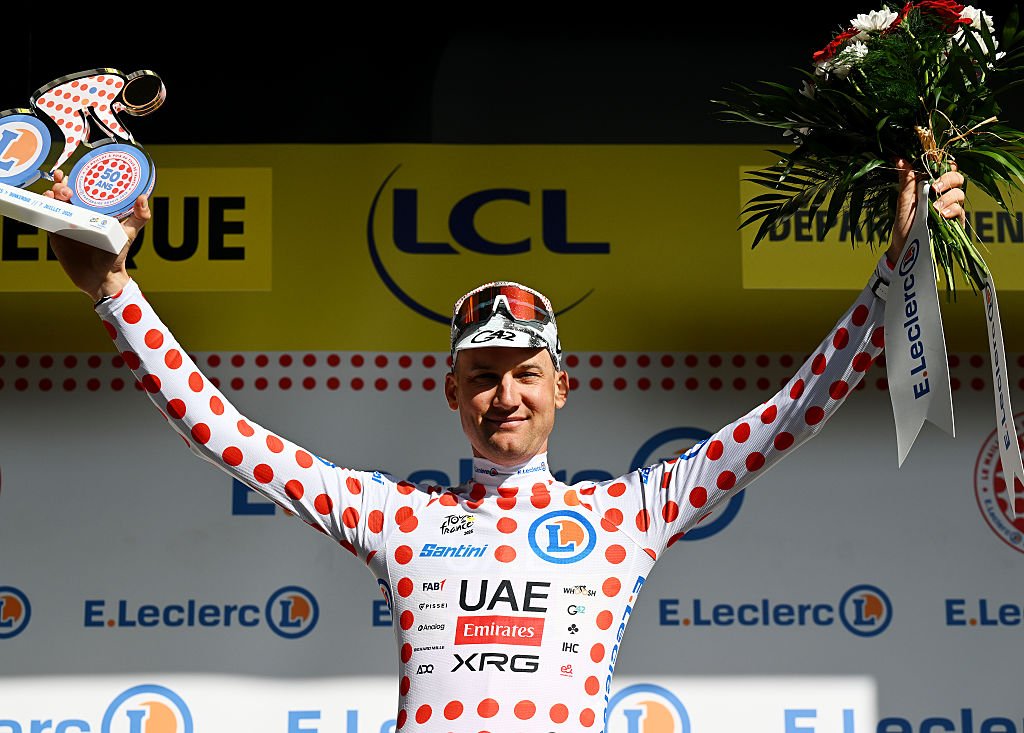 Tour de Francia 2025: Tim Wellens en la camiseta de lunares después de la etapa 3