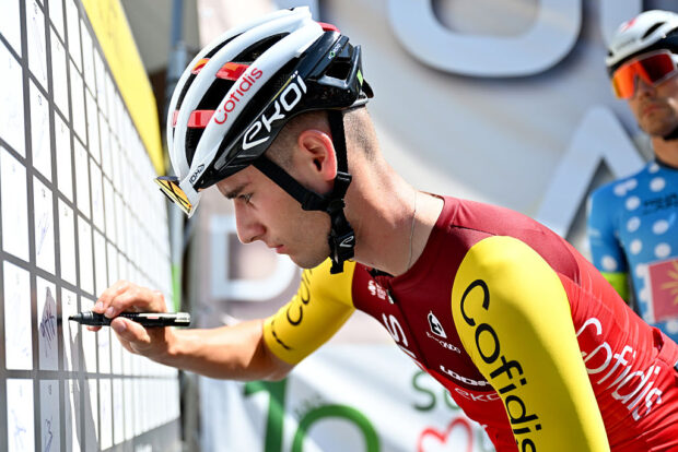 PLATEAU D'HAUTEVILLE, FRANCE - AUGUST 08: Jamie Meehan of Ireland and Team Cofidis prior to the 37th Tour de l'Ain 2025, Stage 3 a 130.4km from Plateau d'Hauteville to Belley on August 08, 2025 in Plateau d'Hauteville, France. (Photo by Billy Ceusters/Getty Images)