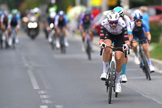 BUKOWINA TATRZANSKA, POLAND - AUGUST 09: Brandon McNulty of The United States and UAE Team Emirates - XRG attacks during the 82nd Tour de Pologne 2025, Stage 6 a 147.5km stage from Bukowina Resort to Bukowina Tatrzanska 943m / #UCIWT / on August 09, 2025 in Bukowina Tatrzanska, Poland. (Photo by Luc Claessen/Getty Images)