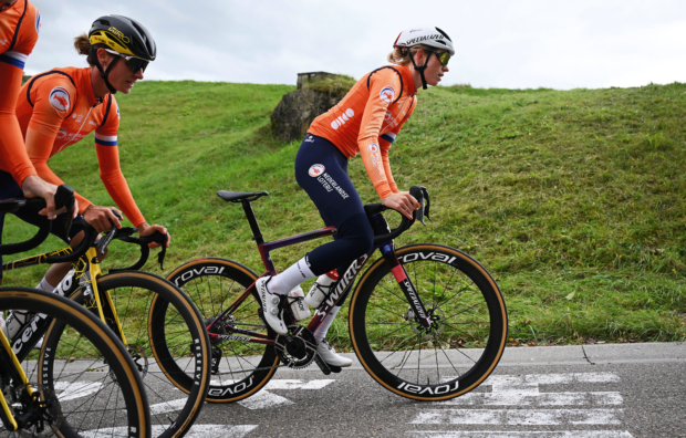 ZURICH, SWITZERLAND - SEPTEMBER 27: Demi Vollering of Team The Netherlands during a training session on day 7 of the 97th UCI Cycling World Championships Zurich 2024 one day race from Uster to Zurich on September 27, 2024 in Zurich, Switzerland. (Photo by Dario Belingheri/Getty Images)