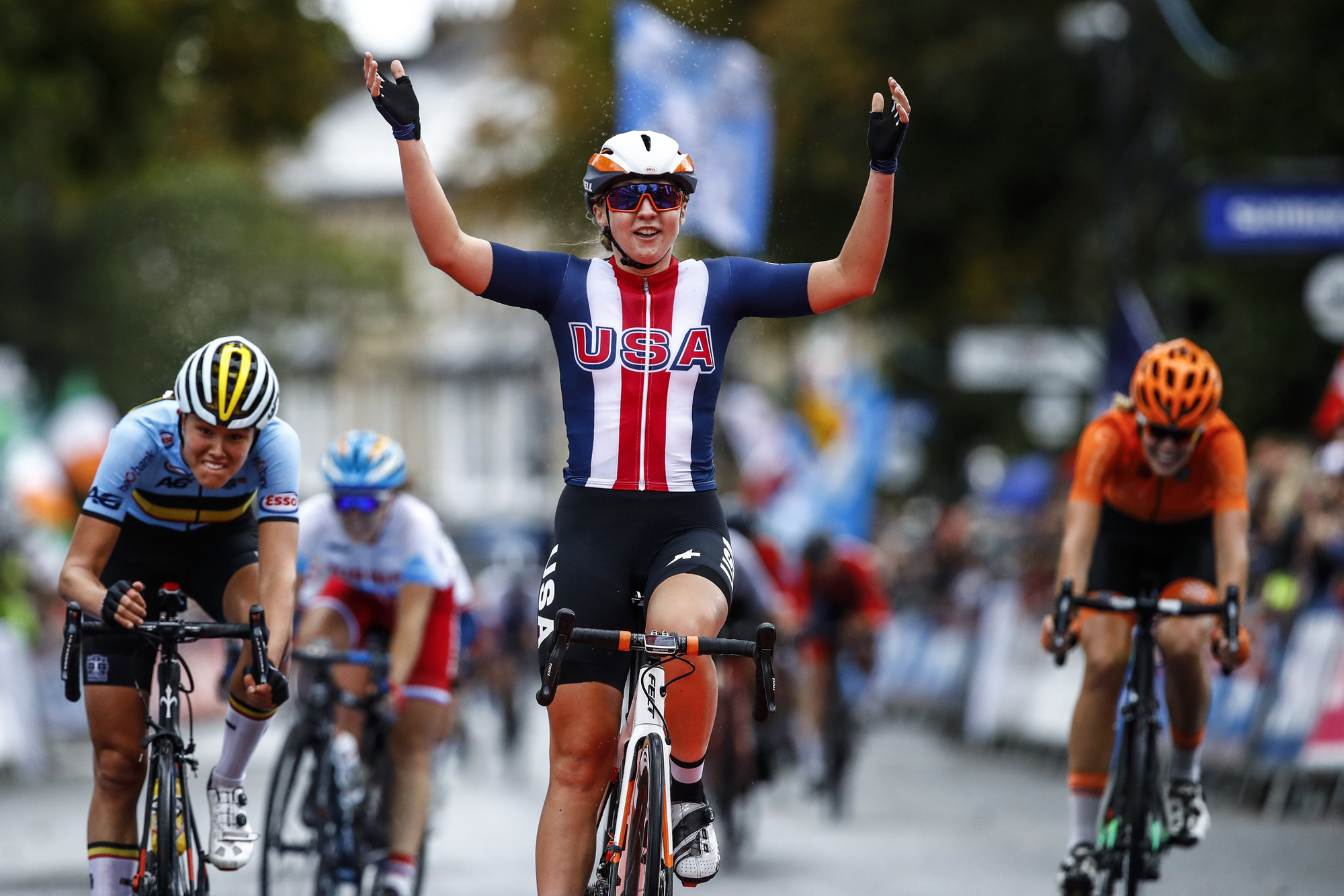 Megan Jastrab (USA) won the junior women's world road race title in 2019