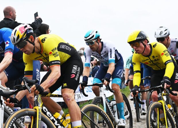 ROUBAIX, FRANCE - APRIL 13: Wout Van Aert of Belgium and Team Visma