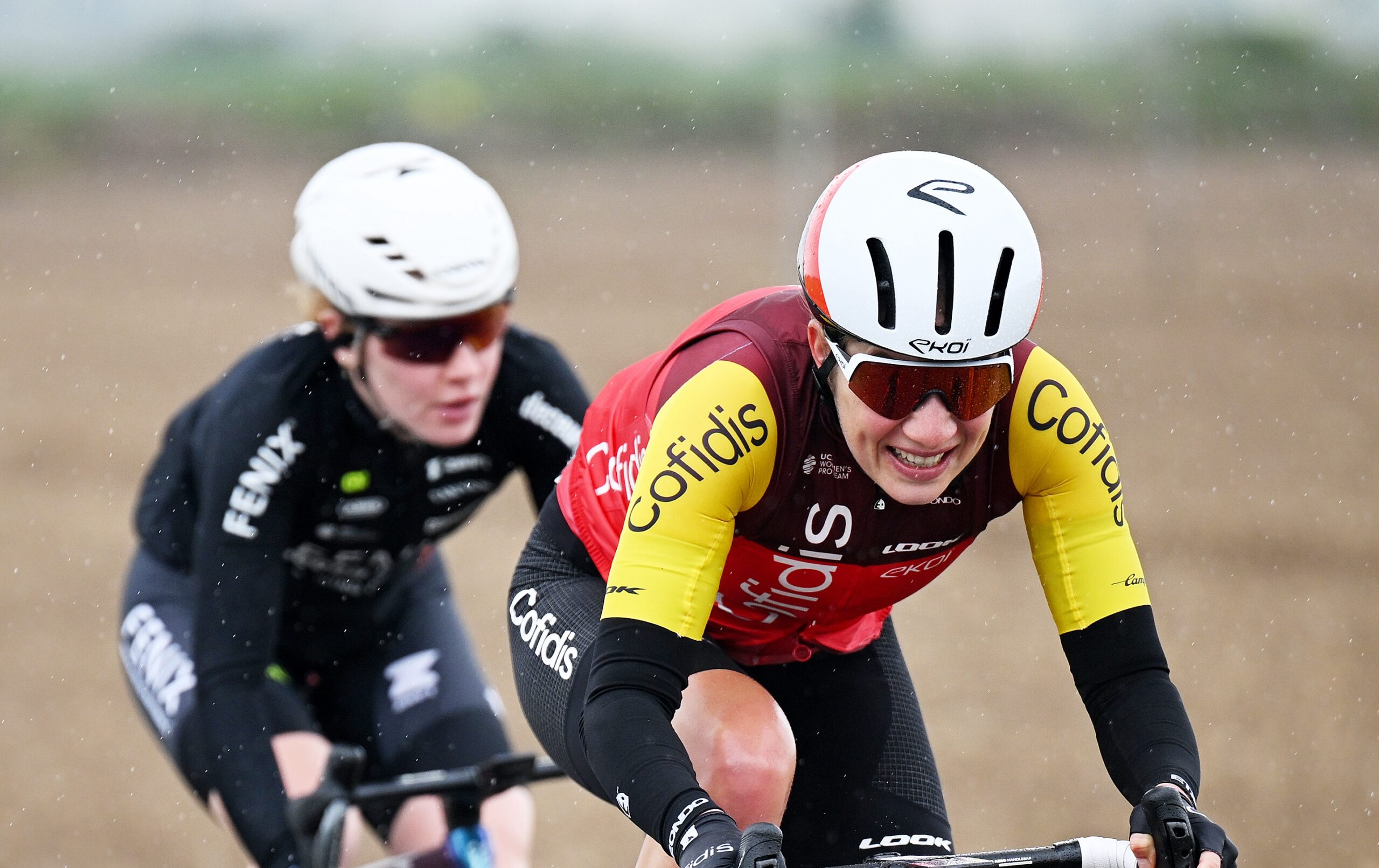 BALTANAS, SPAIN - MAY 09: Clara Koppenburg of Germany and Team Corfidis Women Team attacks during the 11th La Vuelta Femenina 2025, Stage 6 a 126.7km stage from Becerril de Campos to Baltanas / #UCIWT / on May 09, 2025 in Baltanas, Spain. (Photo by Szymon Gruchalski/Getty Images)