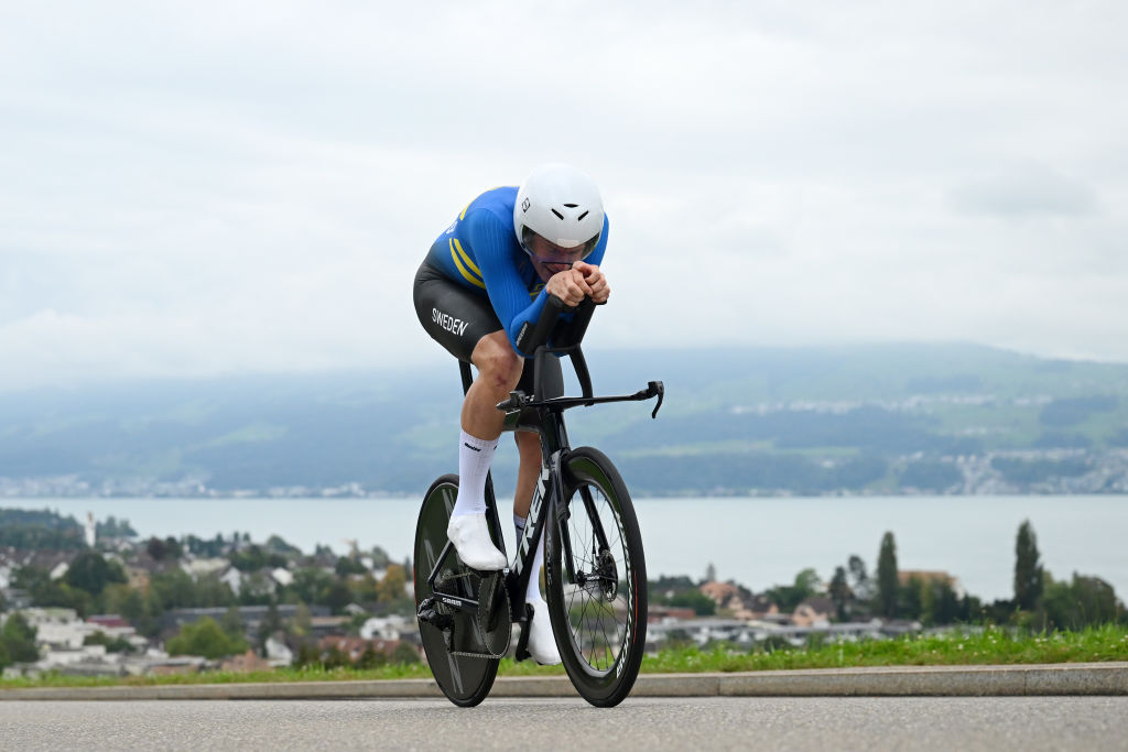 Zurich, Suiza - 23 de septiembre: Jakob Soderqvist del Equipo Suecia Sprints durante el 97º Campeonato Mundial de Ciclismo de UCI Zurich 2024, Men ' S U23 Time Trial A 29.9 km de un día de Zurich a Zurich el 23 de septiembre de 2024 en Zurich, Suiza. (Foto de Dario Belingheri/Getty Images)