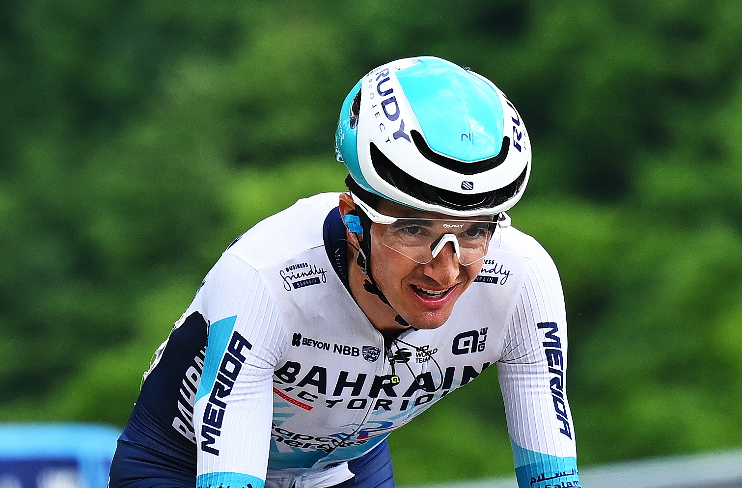 CASTELNOVO NEâ MONTI, ITALY - MAY 21: Pello Bilbao of Spain and Team Bahrain - Victorious competes in the breakaway during the 108th Giro d'Italia 2025, Stage 11 a 186km stage from Viareggio to Castelnovo neâ Monti 715m / #UCIWT / on May 21, 2025 in Castelnovo neâ Monti, Italy. (Photo by Tim de Waele/Getty Images)