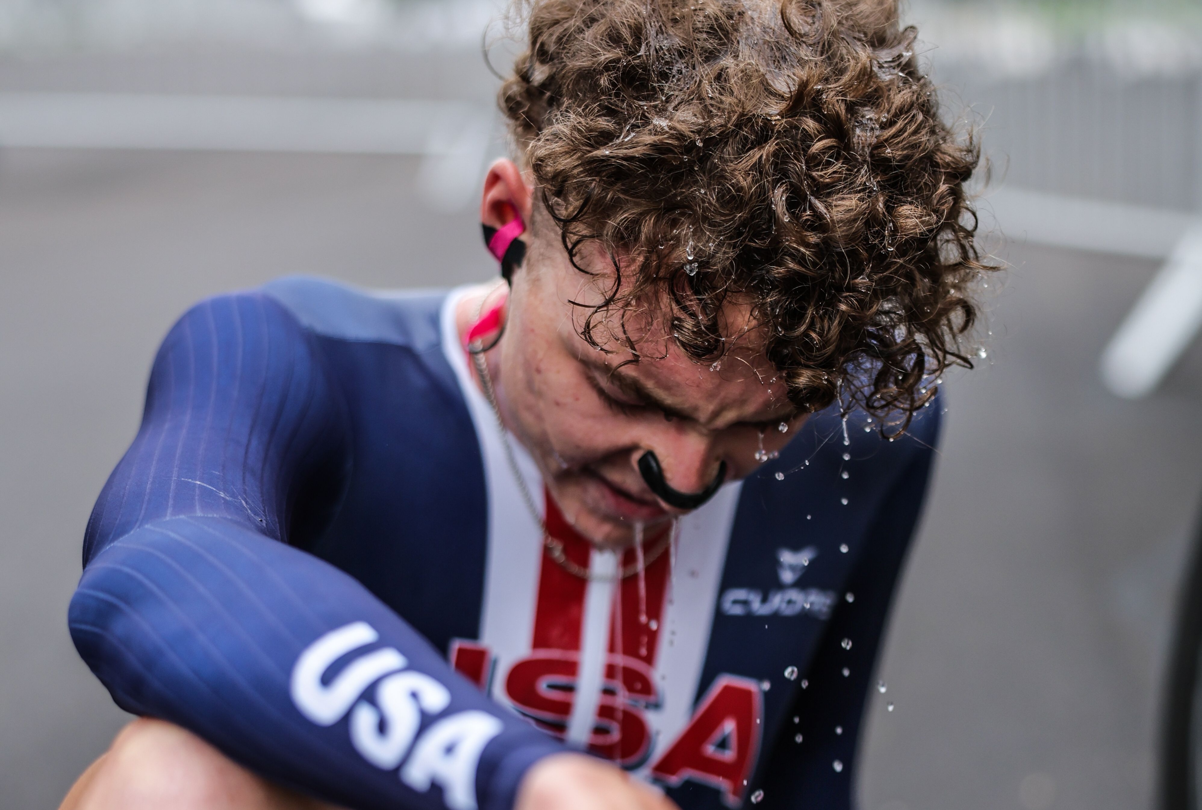 2025 UCI Road World Championships - 22 de septiembre de 2025 Ciclismo - 2025 Campeonato Mundial de Road de UCI - BK Arena al Centro de Convenciones Kigali, Kigali, Ruanda - Menores Sub -23 Trabajo de tiempo individual (ITT) - Cole Kessler (EE. UU.) Por: Alex Whitehead/Swpix.com/Shutterstock