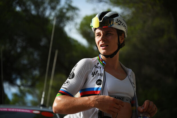 LAUDUN-L’ARDOISE, FRANCE - SEPTEMBER 09: Stage winner Lotte Kopecky of Belgium and Team SD Worx - Protime reacts after the 23rd Tour Cycliste Feminin International de l'Ardeche 2025, Stage 1 a 127.5km stage from Laudun-l’Ardoise to Laudun-l’Ardoise on September 09, 2025 in Laudun-l’Ardoise, France. (Photo by Alex Broadway/Getty Images)