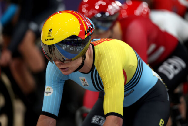 PARIS, FRANCE - AUGUST 11: Lotte Kopecky of Team Belgium competes during the Women's Omnium, Elimination Race 3/4 on day sixteen of the Olympic Games Paris 2024 at Saint-Quentin-en-Yvelines Velodrome on August 11, 2024 in Paris, France. (Photo by Jared C. Tilton/Getty Images)