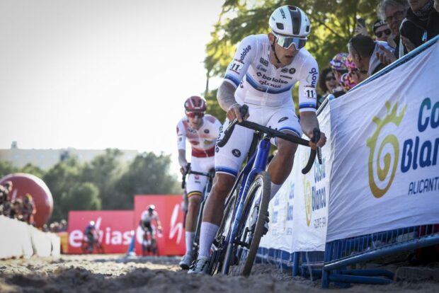 Thibau Nys en route to victory in Benidorm's World Cup in January 2025