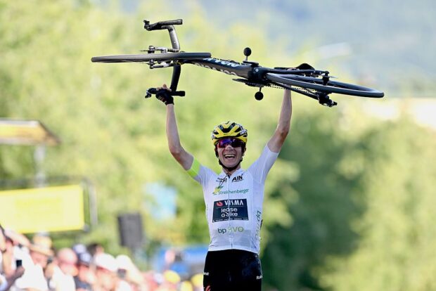 2025 Tour de l'Ain: Cian Uijtdebroeks celebrates a stage win