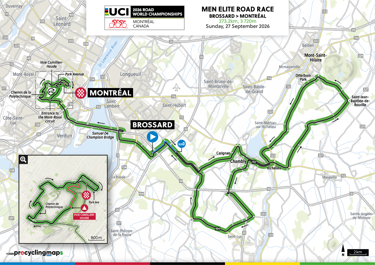 2026 Mapas de campeonatos mundiales de UCI Road