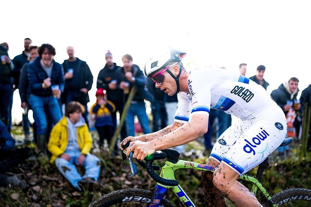 Belgian Thibau Nys competes in the men elite race of the Koppenbergcross, the first race (out of eight) of the X2O Badkamers trophy cyclocross competition, in Melden, Oudenaarde, on November 1, 2025. (Photo by JASPER JACOBS / Belga / AFP) / Belgium OUT (Photo by JASPER JACOBS/Belga/AFP via Getty Images)