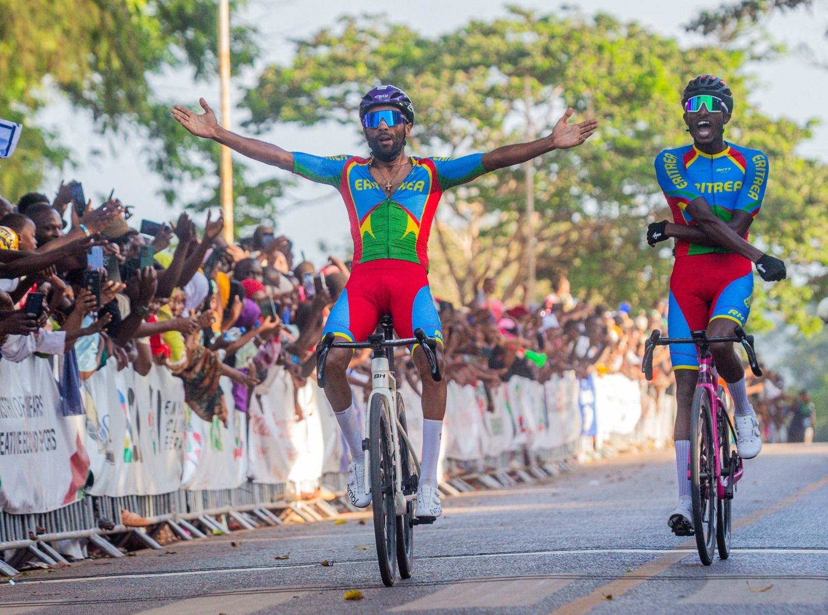 Merhawi Kudus wins the African Continental Championship alongside teammate Awet Aman