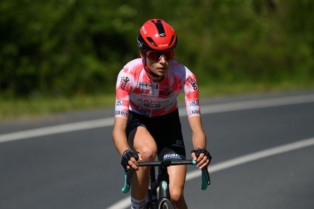 BASAURI, SPAIN - MAY 11: Valentina Cavallar of Austria and Team Arkea – B&B Hotels Women - Polka dot Mountain Jersey competes during the 3rd Itzulia Women 2024, Stage 2 a 104km stage from Basauri to Basauri / #UCIWWT / on May 11, 2024 in Basauri, Spain. (Photo by Alex Broadway/Getty Images)