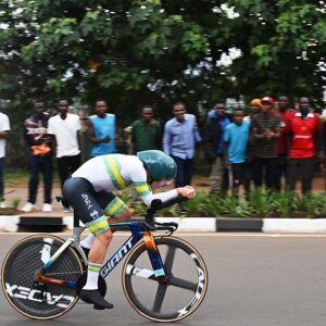 KIGALI, RWANDA - SEPTEMBER 22: Hamish McKenzie of Australia competes during the 98th UCI Cycling World Championships Kigali 2025 - Men Under 23 Individual Time Trial a 31.2km race from Kigali to Kigali on September 22, 2025 in Kigali, Rwanda. (Photo by Dario Belingheri/Getty Images)